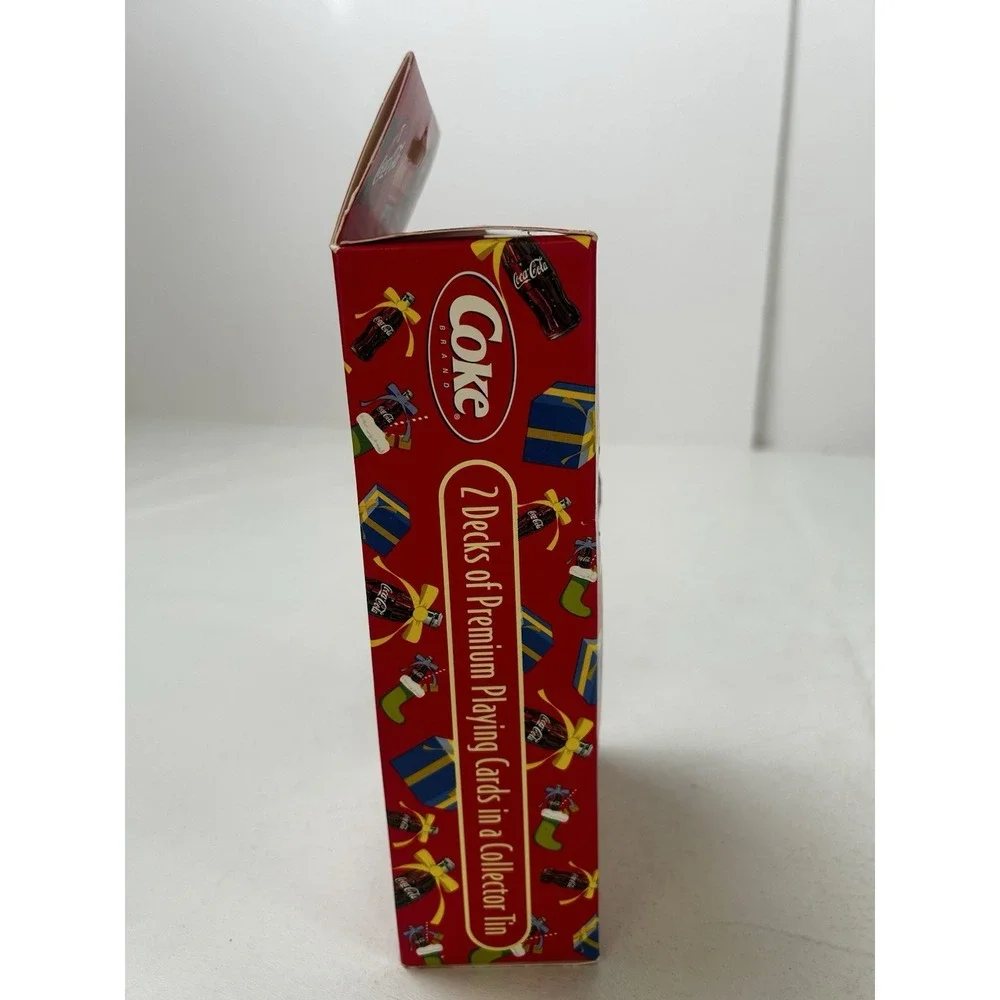 Coca Cola SANTA CLAUS Playing Cards in Collectible Red Tin 2 Decks Vintage NIB